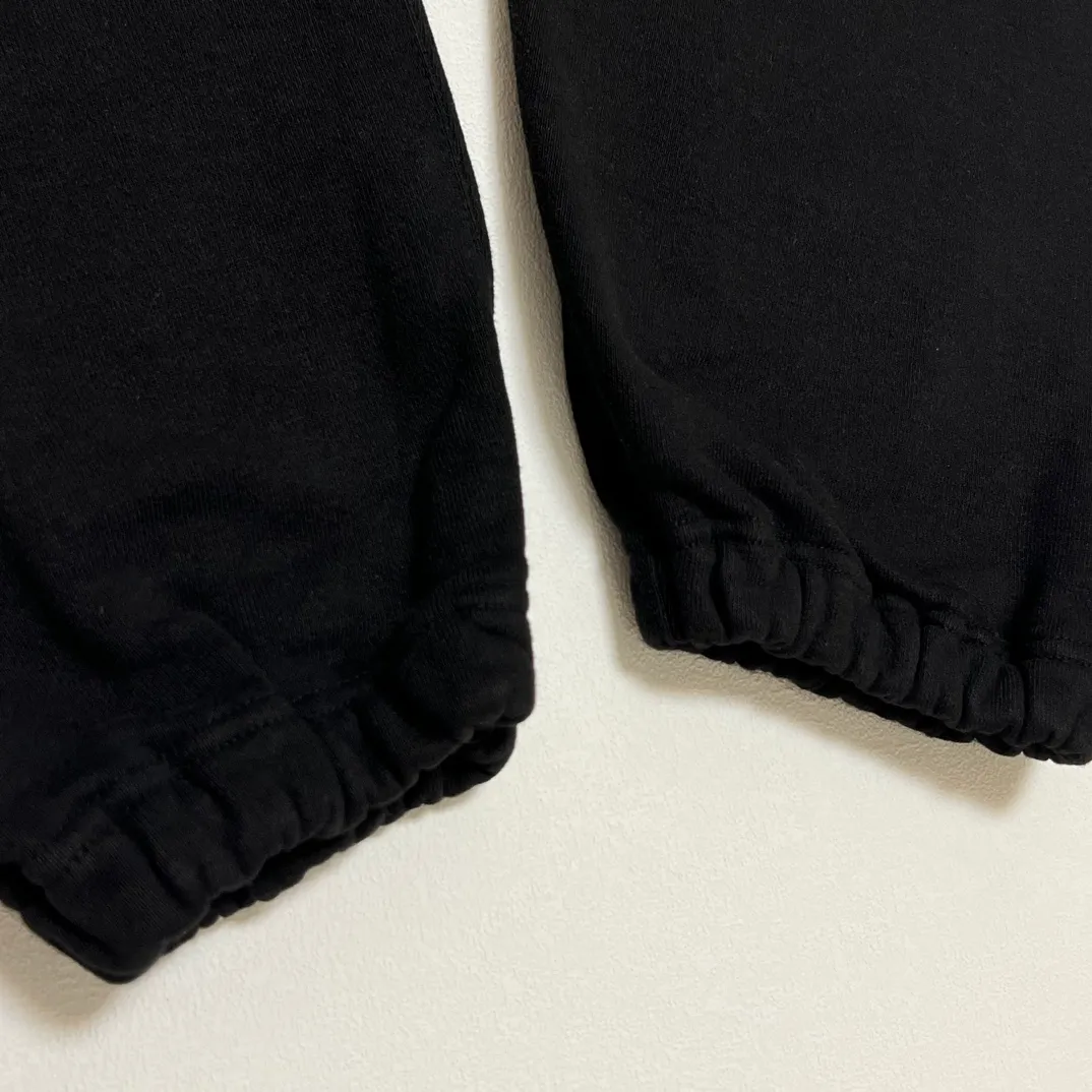 SAINT Mxxxxxx SWT PNT/IT'S SAINT/BLK flocked sweatpants black S-X ⚠️Attention: important points: this is flocking printing, not glue or crack paste. Don't buy what you see in the picture. Electrostatic flocking printing technology. Correct accessories. Fruit main mark/little angel anti-counterfeiting mark.